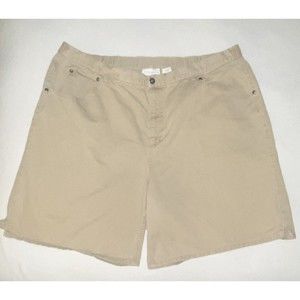 Elisabeth by Liz Claiborne Beige Chino Shorts Plus Size 20 Cotton 100% Inseam 8"